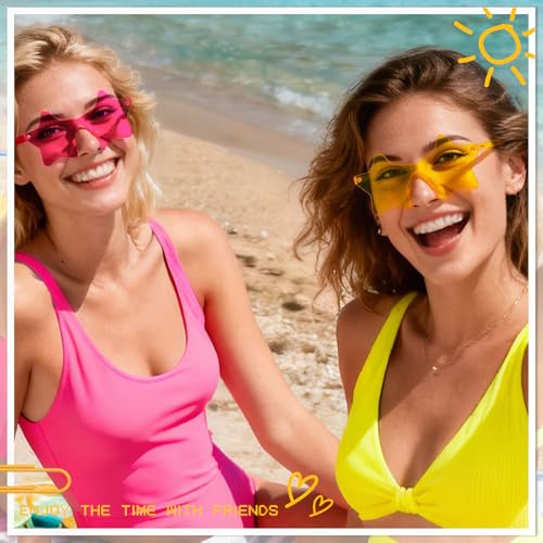 MIUSKATL 9 Pack Star Sunglasses, Colorful Rimless Star Shaped Glasses, Unisex Party Favors Supplies for Beach, Pool, Outdoors (9 Blue) - Image 4