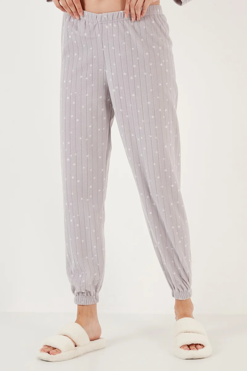 ليلا Regular Fit Crew Neck Fleece Pajama Set Women's Pajama Set 6571006