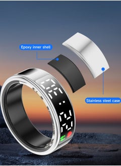 Smart Ring Health Tracker, Anillo Inteligente para Hombre, Health Rings for Women & Men, Long Lasting Batteries Sleep Ring, Waterproof Fitness Tracker
