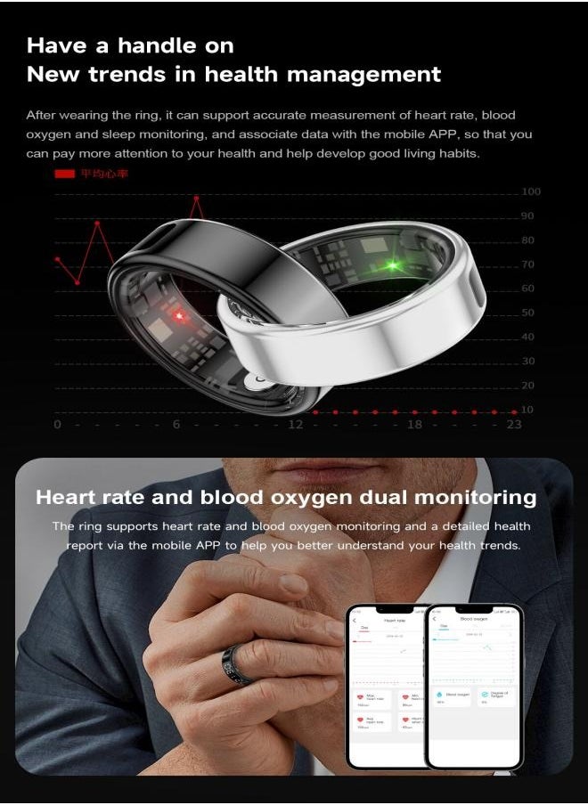 Generic - Smart Ring Health Tracker, Anillo Inteligente para Hombre, Health Rings for Women & Men, Long Lasting Batteries Sleep Ring, Waterproof Fitness Tracker - Image 1