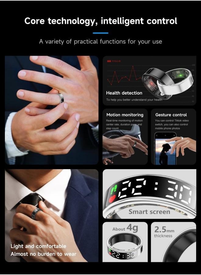Generic - Smart Ring Health Tracker, Anillo Inteligente para Hombre, Health Rings for Women & Men, Long Lasting Batteries Sleep Ring, Waterproof Fitness Tracker - Image 1