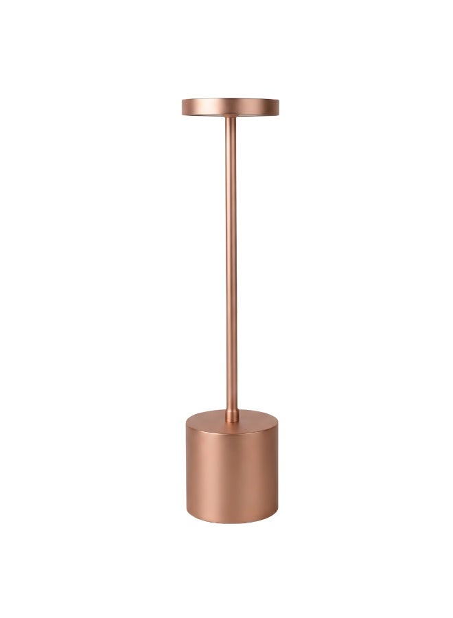 Zentora LED Table Lamp, Rechargeable Battery Operated, Touch Control, 3 Color Stepless Dimmable Desk Light, Modern Nightstand Bedside Lamp (ROSE GOLD) - Image 1
