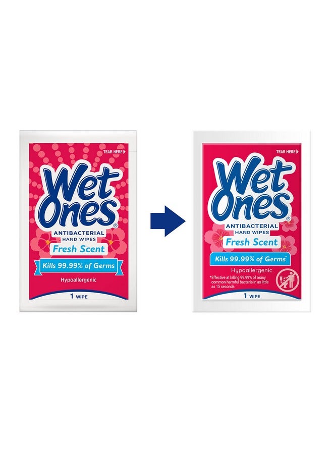 Wet Ones - Antibacterial Hand Wipes Singles, Fresh Scent Wipes | Individual Wipes, Antibacterial Wipes, Hand Wipes Individually Wrapped | 24 Ct. (6 Pack) - Image 1