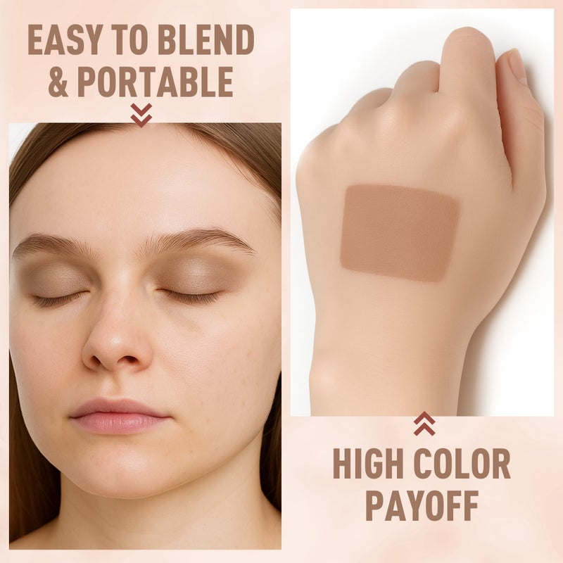 FV Long Lasting Cream Eyeshadow Stick, Waterproof & High Pigmented Eye Shadow Sticks Duo with Blending Sponge, Crease-Proof & Natural Finish Eyeshadow Pencil, Vanilla Matte - Image 5