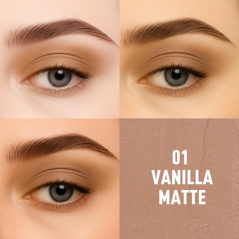 FV Long Lasting Cream Eyeshadow Stick, Waterproof & High Pigmented Eye Shadow Sticks Duo with Blending Sponge, Crease-Proof & Natural Finish Eyeshadow Pencil, Vanilla Matte - Image 2