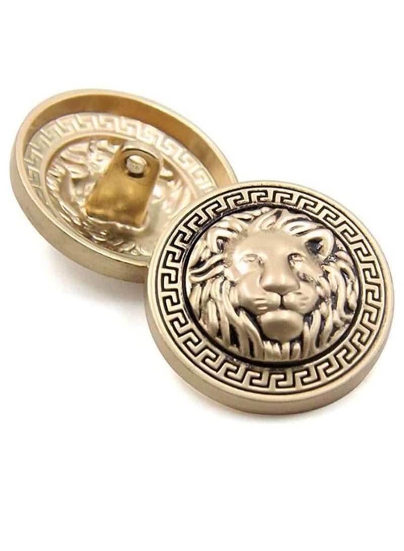 Excefore Lion Gold Metal Blazer Button, 30 Pieces Lion Head Embossed Sewing Button Suit Shirt DIY Buttons for Blazer, Suits, Sport Coat, Uniform (18mm) - Image 3