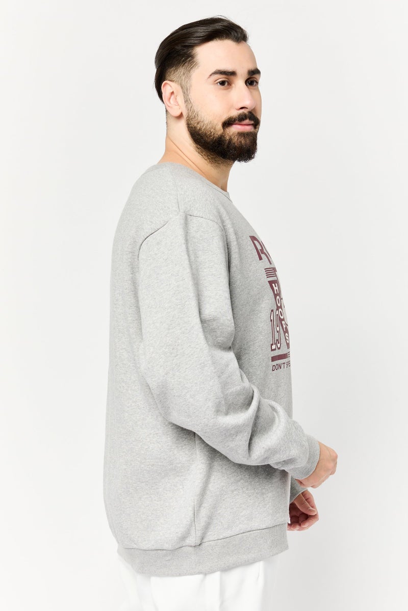 Reebok Men Sportswear Fit Long Sleeves Outdoor Sweatshirt, Light Grey - Image 4