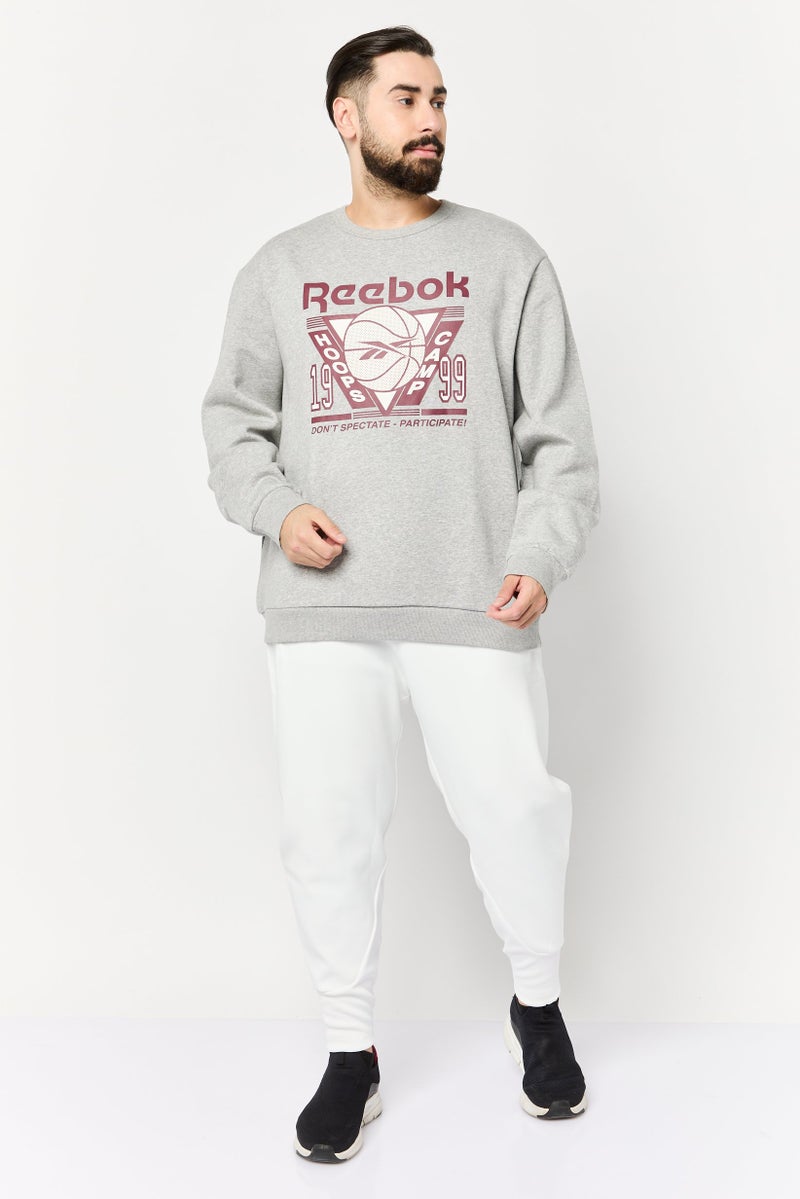 Reebok Men Sportswear Fit Long Sleeves Outdoor Sweatshirt, Light Grey - Image 2