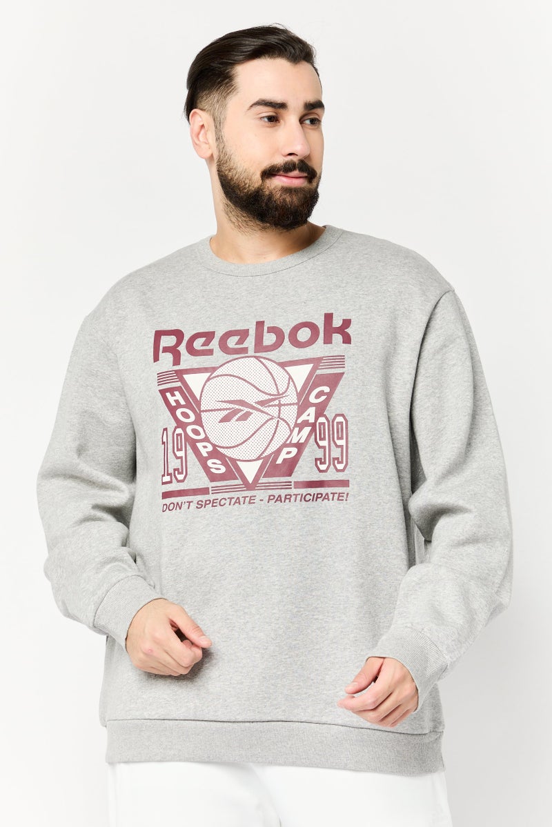 Reebok Men Sportswear Fit Long Sleeves Outdoor Sweatshirt, Light Grey - Image 1