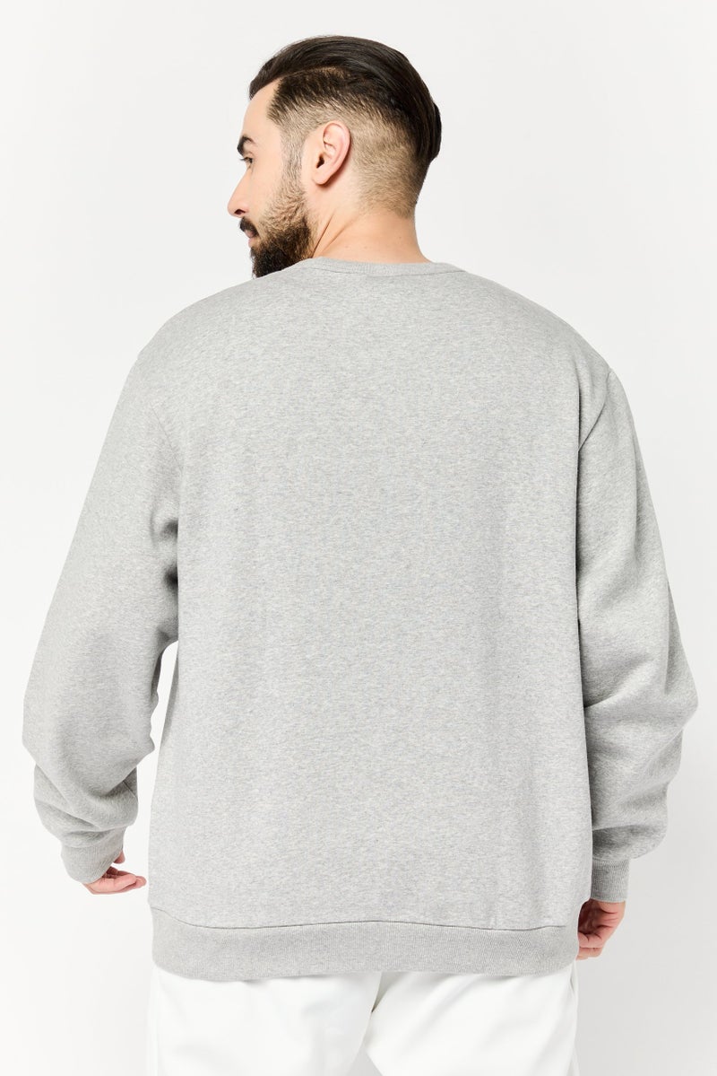 Reebok Men Sportswear Fit Long Sleeves Outdoor Sweatshirt, Light Grey - Image 3