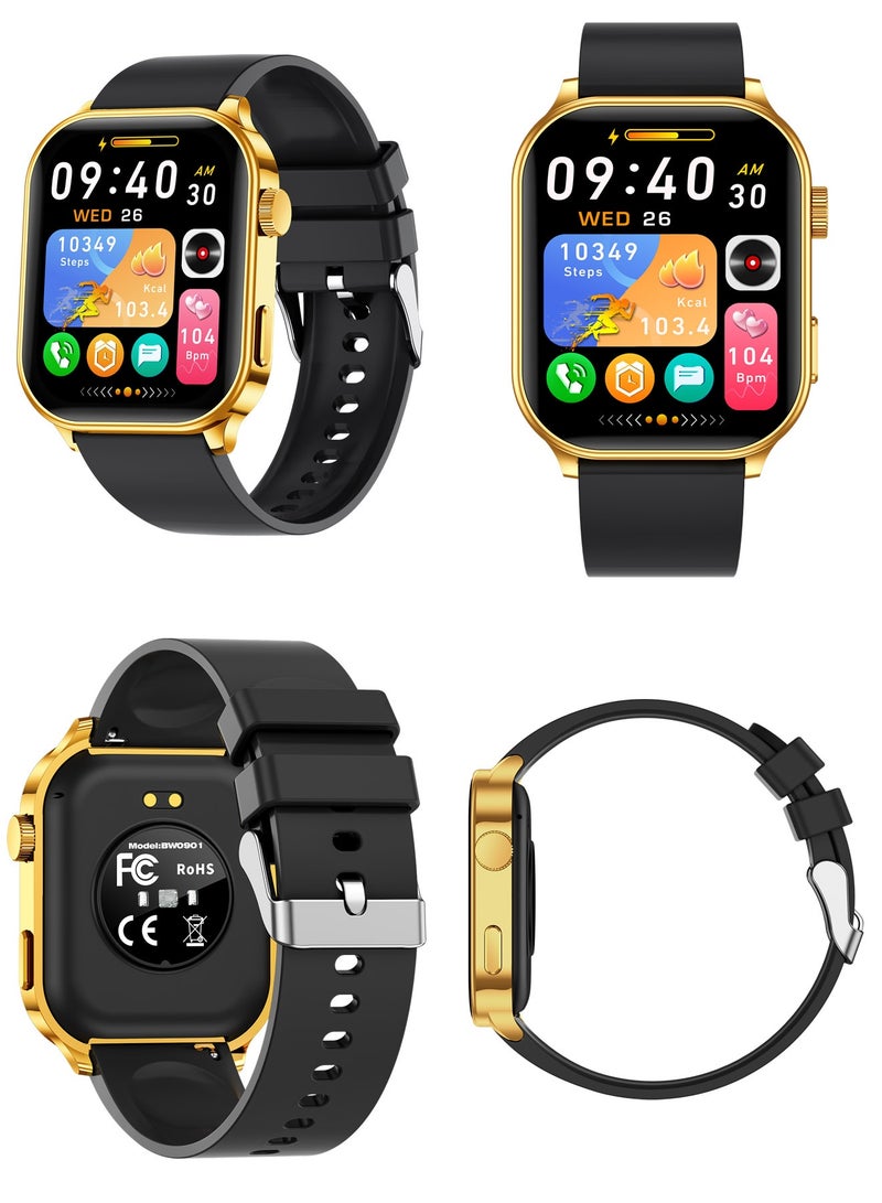 LIGE Top Brand Luxury Men's Smartwatches 2.01-Inch HD Large Screen, Zinc Alloy Case, 100+Sports Mode And Heart Rate Monitoring, 15 Days Long Standby Battery Life, IP68 Waterproof Smart Watches For Men Gold - Image 3