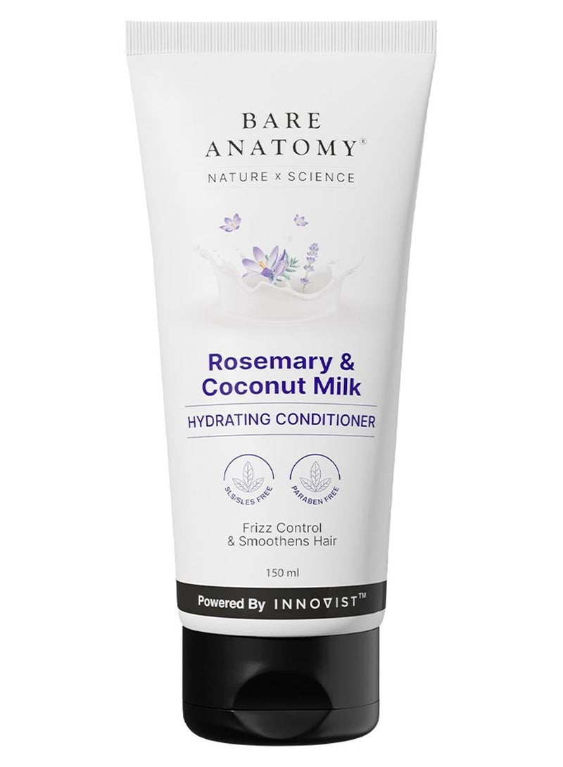 BARE ANATOMY Nature x Science Rosemary & Coconut Milk Hydrating Shampoo | Rosemary shampoo for frizzy, dull & dry hair | SLS & Paraben Free | Mild Shampoo for daily use | Shampoo for Women & Men 200mL & Nature x Science Rosemary & Coconut Milk Hydrating Conditioner | Natural conditioner for dry, dull & frizzy hair | SLS & Paraben Free | Conditioner for Women & Men | 150mL Bundle - Image 3