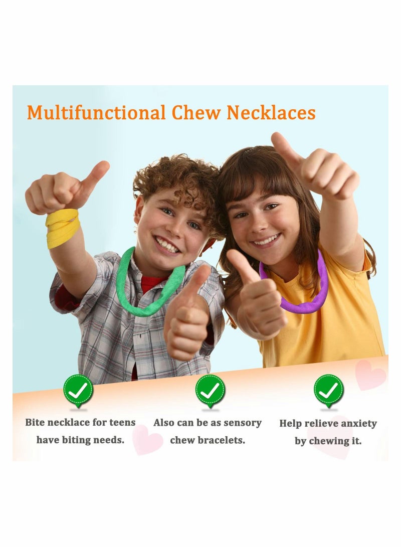 SYOSI Chew Necklaces for Sensory Kids 8 Pieces Soft and Absorbent Terry Cloth Teething Chewy Necklace Absorbent Alternative to Chewing Clothing - Image 4