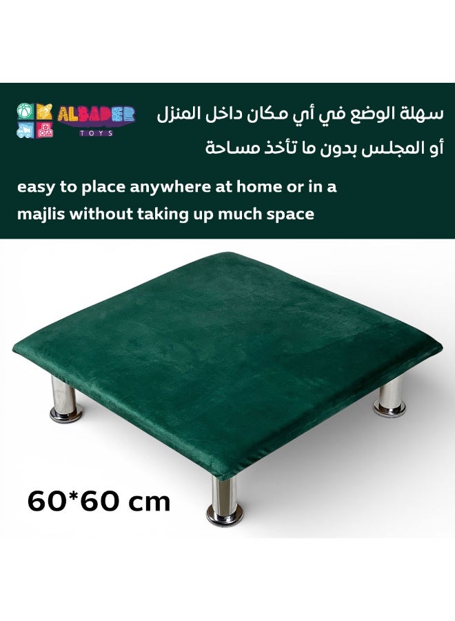 ALBADER Small Blot Table 60×60 cm with Bells Floor Card Table Premium Velvet Surface Steel Legs Portable Blot Table for Blot Speed Blot Card Games Home Gatherings - Image 5