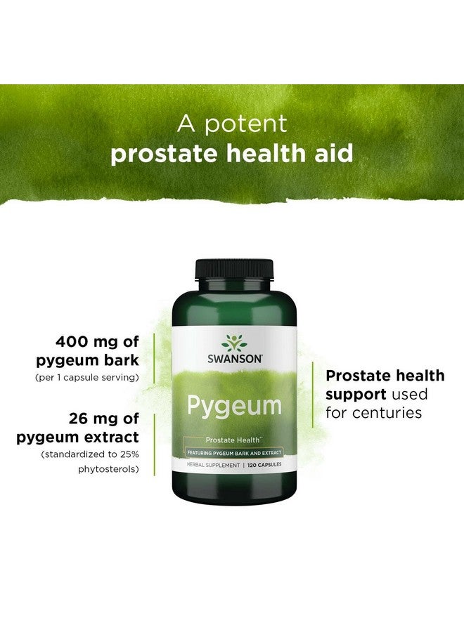 Swanson Pygeum - Herbal Supplement - Men's Health Supplement - (120 Capsules Each, 400 mg) (3 Pack) - Image 2