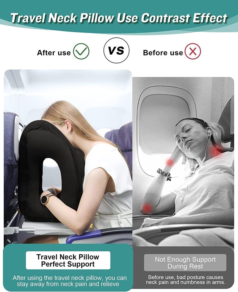 ONTRIP Inflatable Travel Pillow for Cars Air Pillow for Sleeping to Avoid Neck and Shoulder Pain Comfortably Support Head Neck and Lumbar Pillows for Airplanes Buses Cars Office Multicolor - Image 5