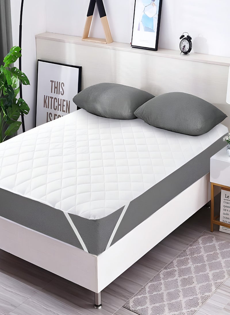 Blueberry Ultra Soft Comfort Mattress Protector Machine Washable Cotton Mattress Topper Cover 4 Corner Elastic Not Waterproof 200x200cm - Image 1