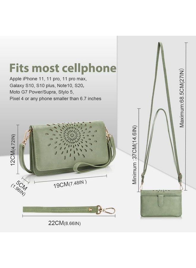 APHISON Crossbody Bags For Womenwristlet Wallet Phone Purse Shoulder Handbags Multifunction Small Rfid Clutch Card Holder Green - Image 4