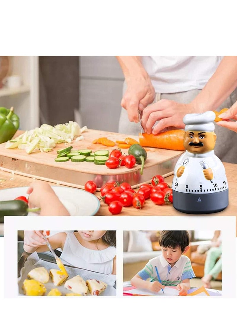 HALAMODO - Creative Kitchen Timer Machinery Chef Alarm Clock Timer 60 Minutes Timing Egg Timer for Meeting Exam Classroom Automatically Ring for Cooking Timing Tool - Image 1