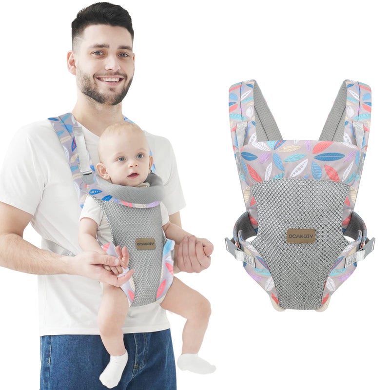 Ocanoiy Ocanoiy Baby Carrier Wrap Ergonomic Front Carrier for Baby Infant Carrier All Carry Position Front and Back Facein FaceOut Holder Baby Kangaroo Carrier for Toddler Leaf 