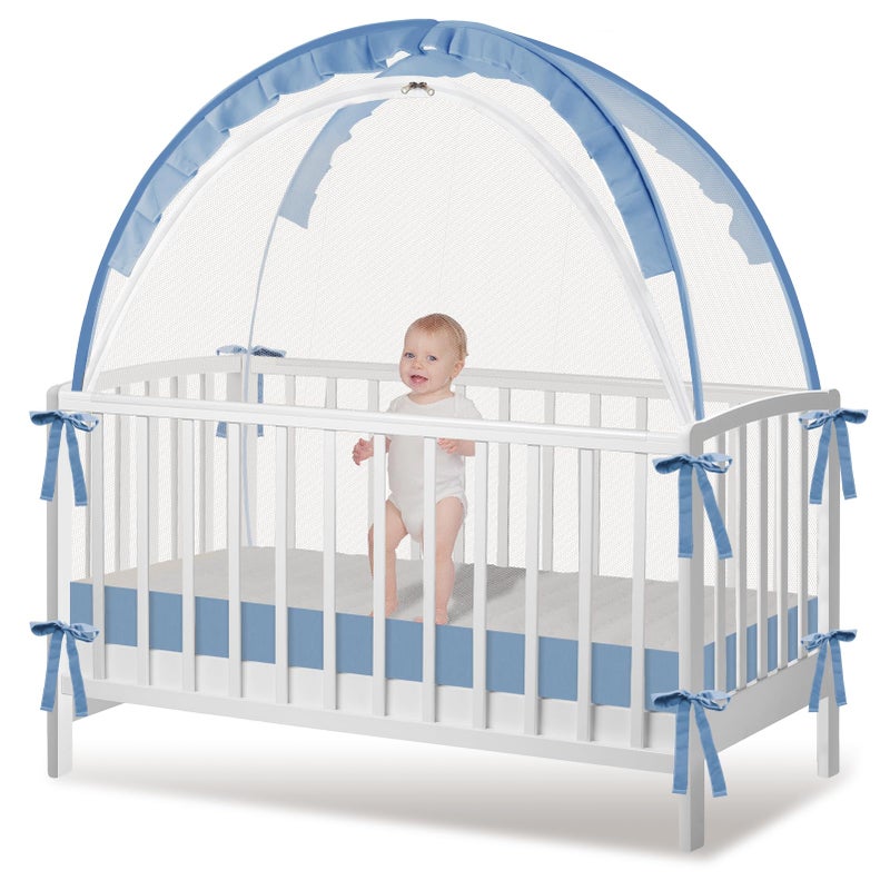 Zkaitoy Crib Tent - Crib Net to Keep Baby in, Stop Baby from Climbing Out of Crib, Pop Up Crib Tent with Durable Breathable Net Double Zipper Strong Rods Installation Convenience - Image 1
