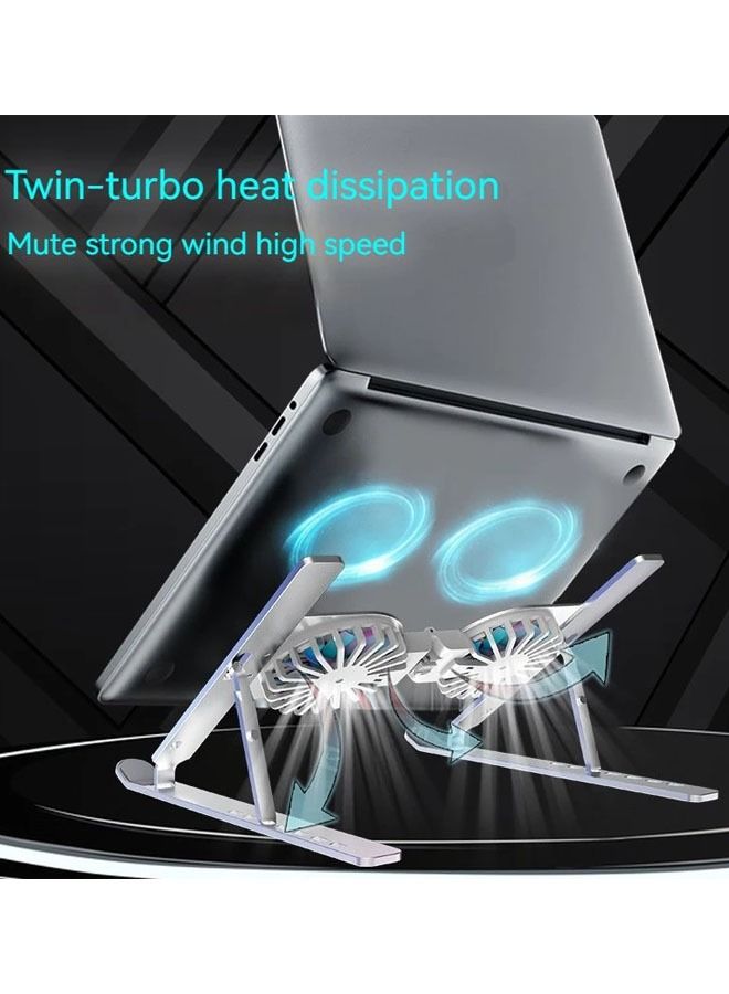 Arabest Cooling Laptop Stand Adjustable Angle Folding Tablet Holder With Mute Cooling Fan - Image 4