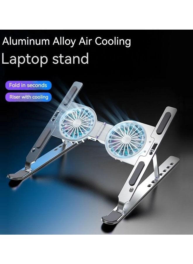 Arabest Cooling Laptop Stand Adjustable Angle Folding Tablet Holder With Mute Cooling Fan - Image 1