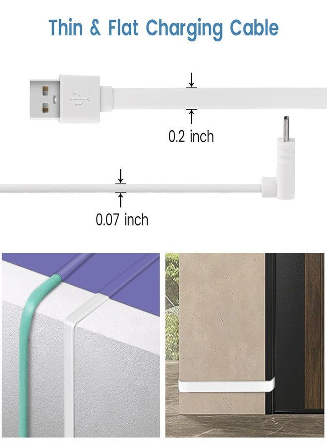 Smays 10 ft Cable for WYZE Cam Pan v3 Camera, Long Micro USB Flat Power Cord, 90 Degree 2-Pack, White - Image 5