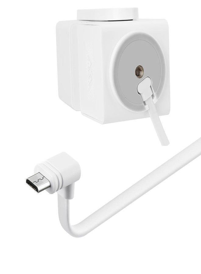 Smays 10 ft Cable for WYZE Cam Pan v3 Camera, Long Micro USB Flat Power Cord, 90 Degree 2-Pack, White - Image 2