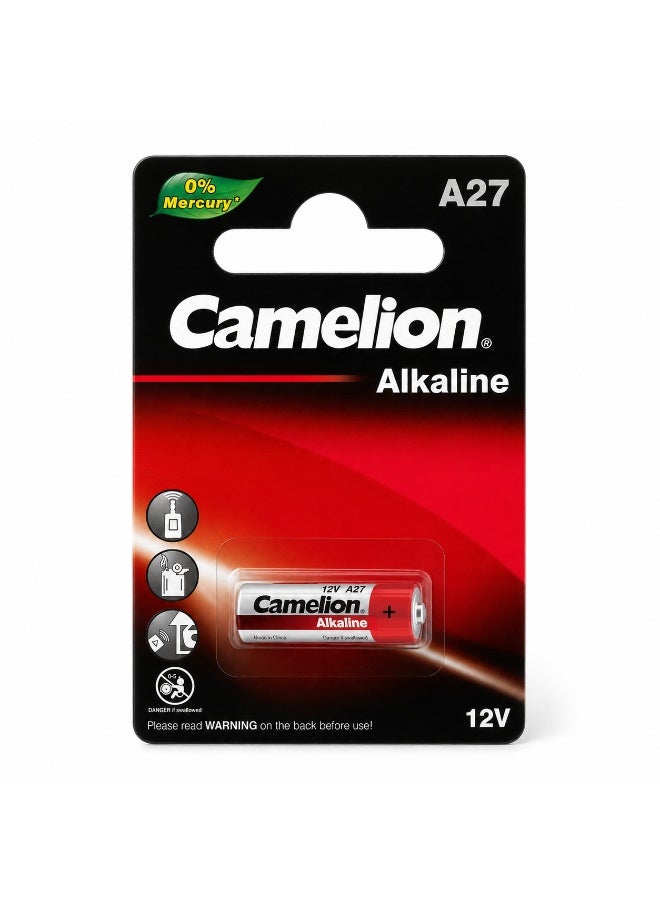 Camelion A27 12V Alkaline Remote Control Battery for Wireless Remotes, Doorbells & Alarm Systems - Image 1
