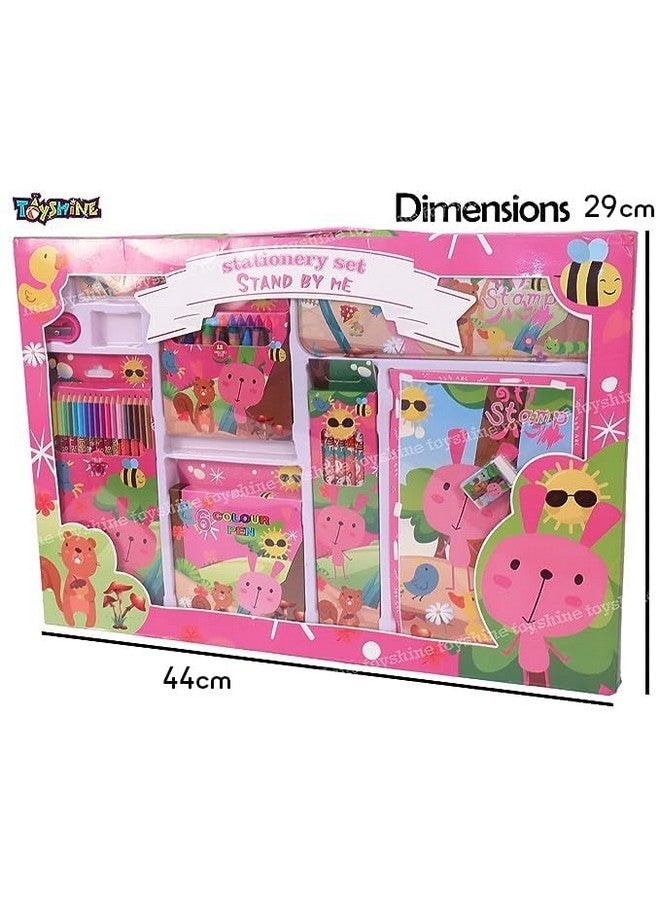 توي شاين مجموعة أدوات التلوين والقرطاسية من تويز شاين، 41 قطعة، هدية للأطفال الأولاد والبنات الصغار | تعلم الفنون التعليمية والحرف اليدوية ولعبة داخلية، هدية عيد ميلاد للأطفال من سن 3 4 5 6 7 8 9 سنوات - حيوانات البحر، عالم الحيوان، أبيض - Image 5