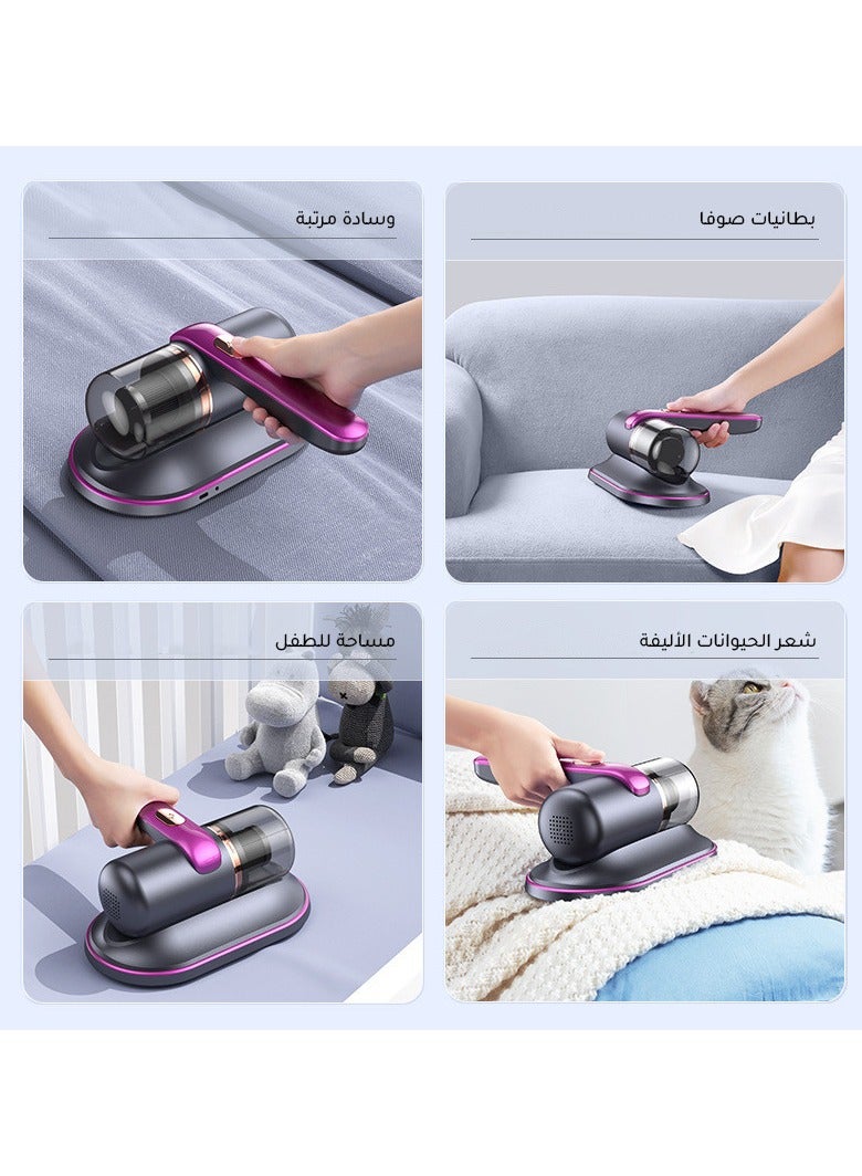Household High-Frequency Strong Mite Removal Instrument, Bed Vacuum Cleaner With UV Light, Handheld Mattress Vacuum Cleaner, High-frequency Double Beat Cordless Strong Deep - Image 5