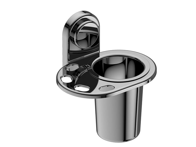Amity Cute Tumbler Holder, Toothbrush Holder, Wall Mounted for Bathroom and Wash Basin, 304 Grade Stainless Steel with Chrome Finish (Set of 2) - Image 2