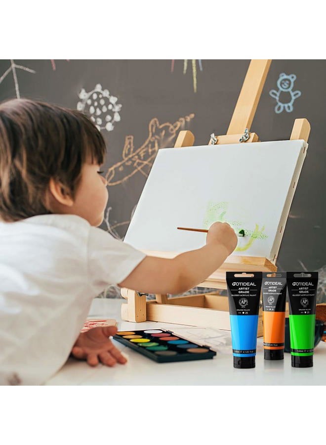 GOTIDEAL Acrylic Paint Titanium White Tubes(120ml, 4.1 oz) Non Toxic Non Fading,Rich Pigments for Painters, Adults & Kids, Ideal for Canvas Wood Clay Fabric Ceramic Craft Supplies (Titanium White) - Image 5