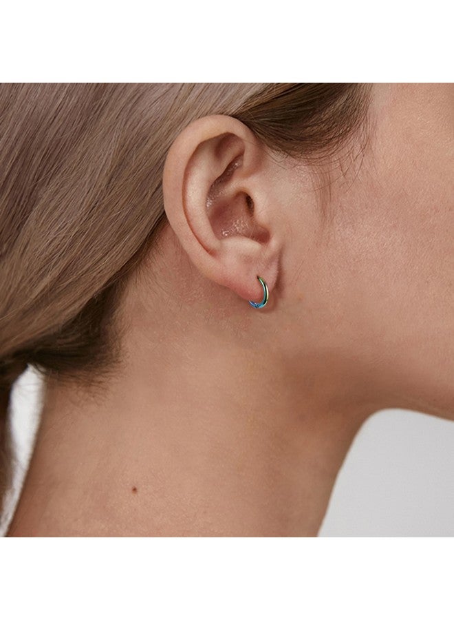 Jstyle Jstyle 8 Pairs 316L Surgical Stainless Steel Small Hoop Earrings for Men Women Hypoallergenic Huggie Hoop Earrings Cartilage Helix Lobes Sleeper Hoop Earrings Set 18G 8mm  - Image 5