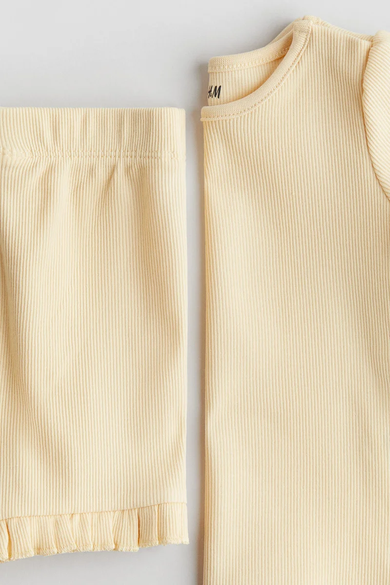 H&M 2-piece ribbed cotton set