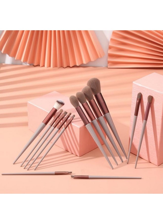HUDACRUSH - Beauty Premium Synthetic Bristle Professional Face And Eye Makeup Brushes Set With 13 Makeup Brushes For Cream Liquid And Powder (Coffee Brown) - Image 1
