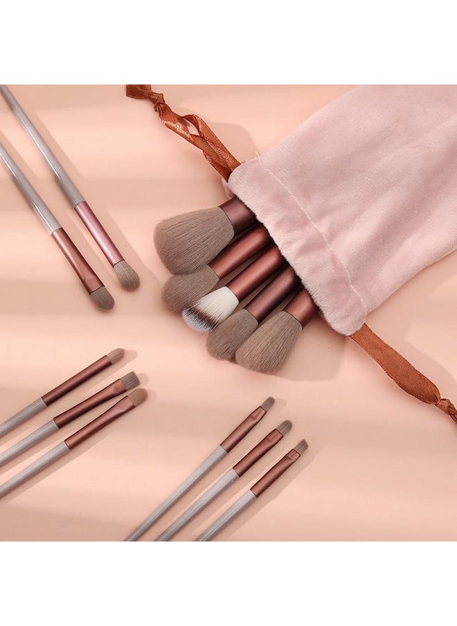HUDACRUSH - Beauty Premium Synthetic Bristle Professional Face And Eye Makeup Brushes Set With 13 Makeup Brushes For Cream Liquid And Powder (Coffee Brown) - Image 1