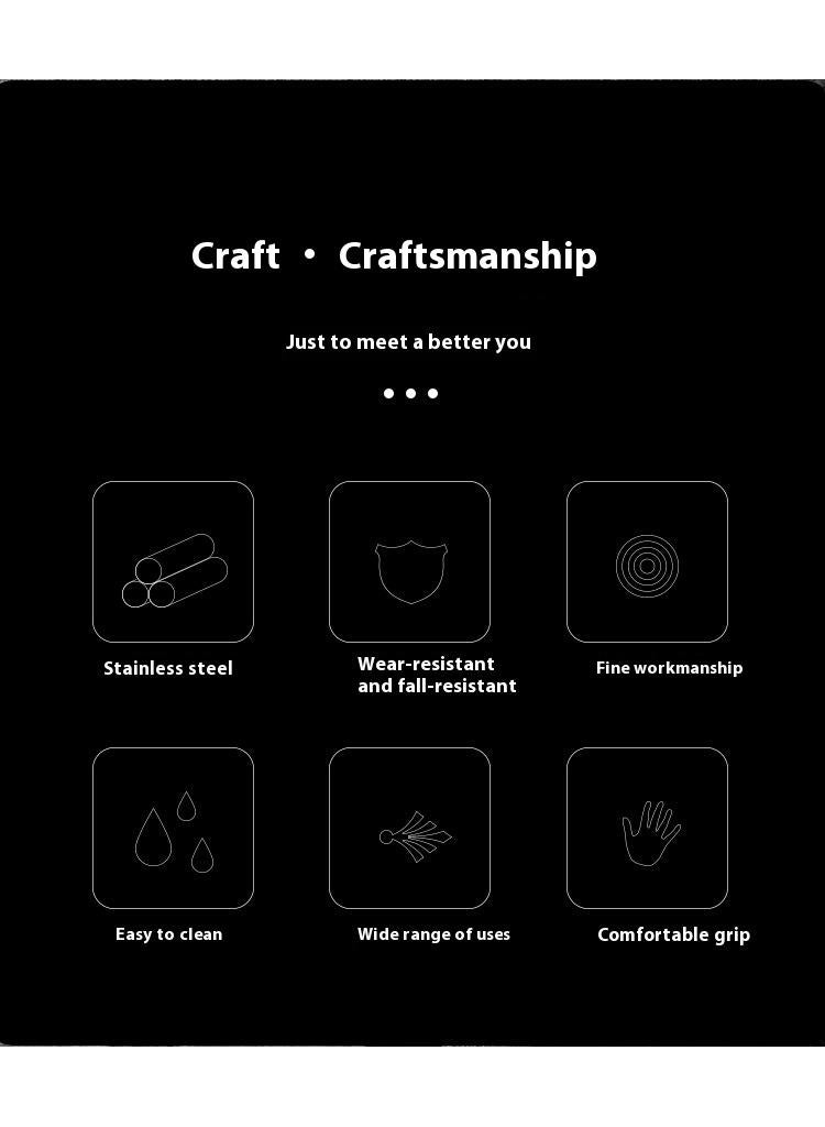 Bluejw أدوات مطبخ متعددة الوظائف من الفولاذ المقاوم للصدأ 5 قطع تشمل مجرفة، ملعقة حساء، ملعقة تقليب، مصفاة، ملعقة أرز بمقبض خشبي هدية للطهي - Image 3