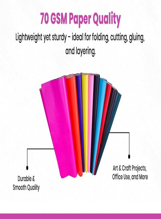 SEJASCOLLECTIONS Glaze Paper/ Marble Paper Sheets (48 x 67 cm - 70 GSM), Assorted Vibrant Colors, Art & Craft Paper for Kids, Poster Making, Card Designing, School Projects. (Multicolor, Pack Of 24) - Image 5