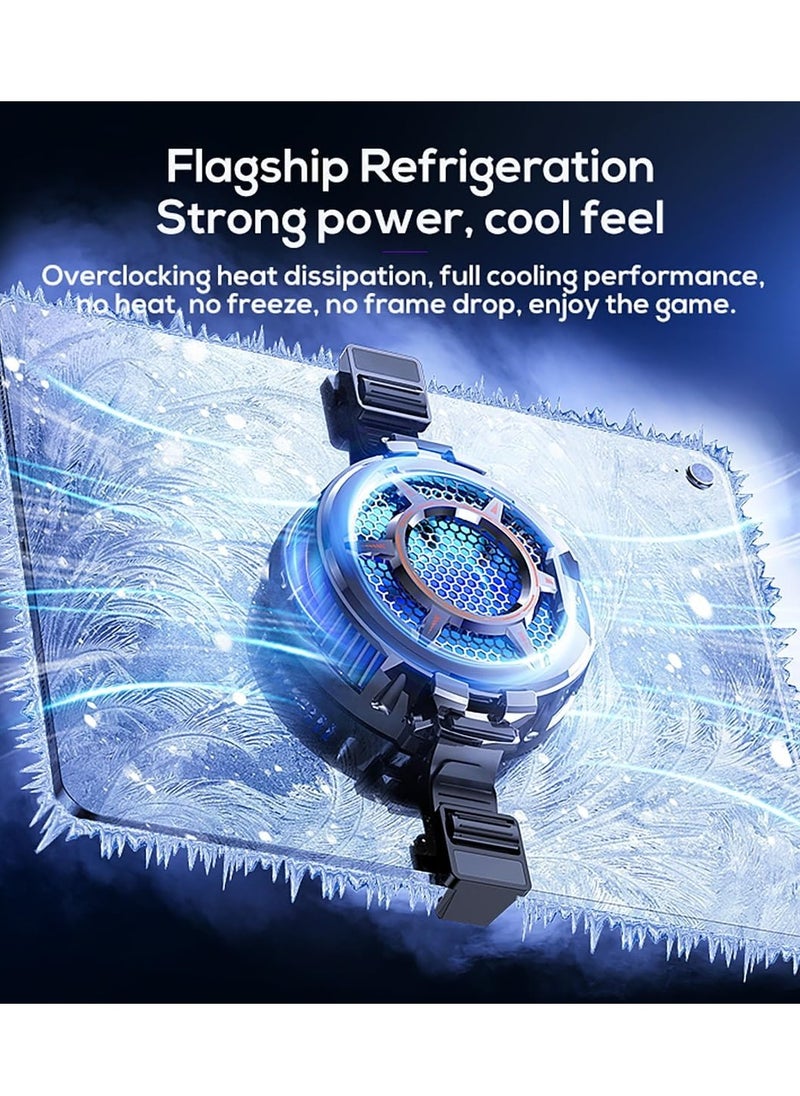 Magnetic iPad Cooler, Super Powerful Radiator with 3 Cooling Modes, Temperature Monitor LED Gaming Light,Elastic Silicone Buckle  - Image 5