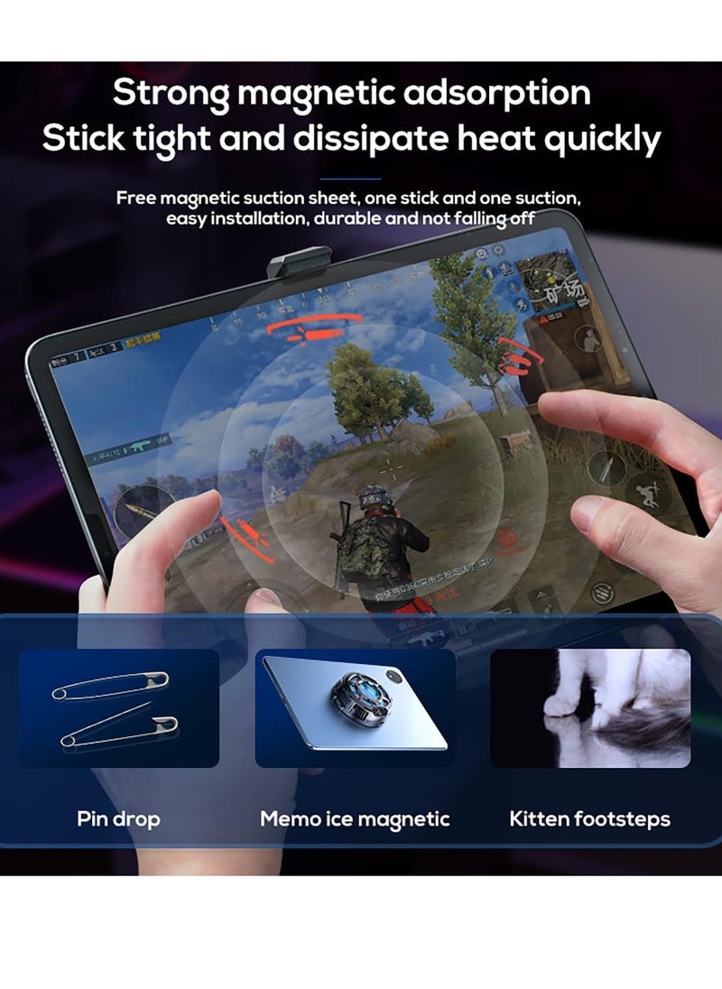 Magnetic iPad Cooler, Super Powerful Radiator with 3 Cooling Modes, Temperature Monitor LED Gaming Light,Elastic Silicone Buckle