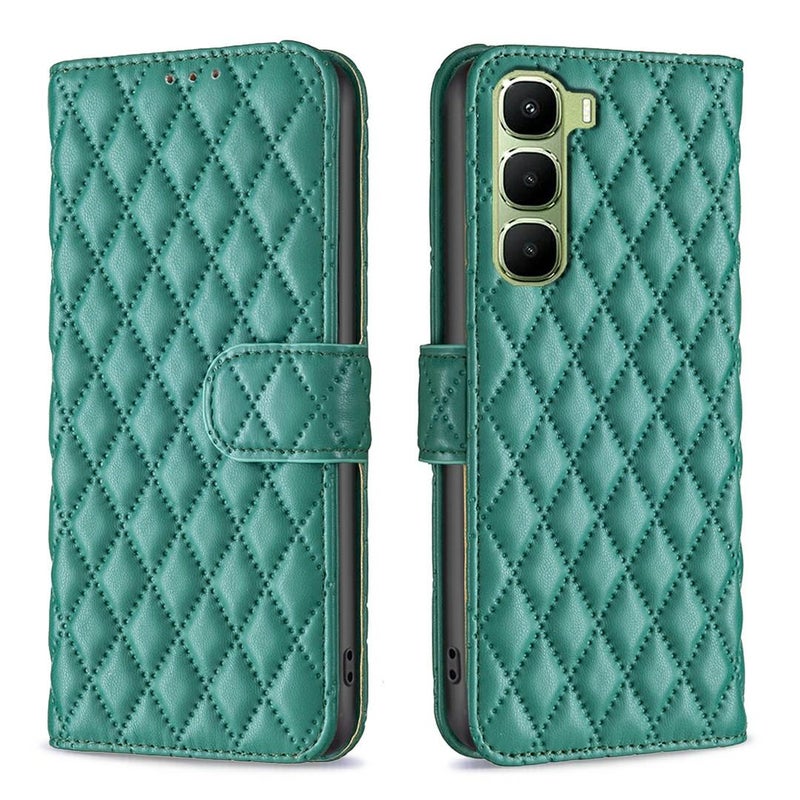 erorex For Infinix Hot 60 Pro+ 4G Diamond Lattice Wallet Flip Leather Phone Case(Green) - Image 1