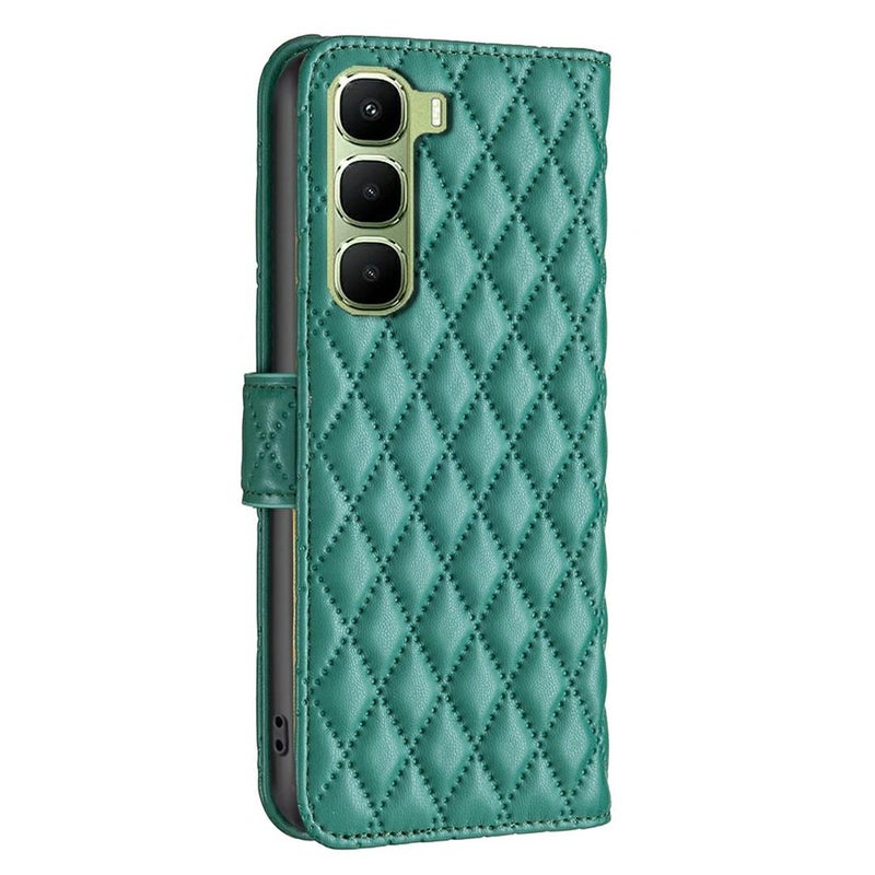 erorex For Infinix Hot 60 Pro+ 4G Diamond Lattice Wallet Flip Leather Phone Case(Green) - Image 3