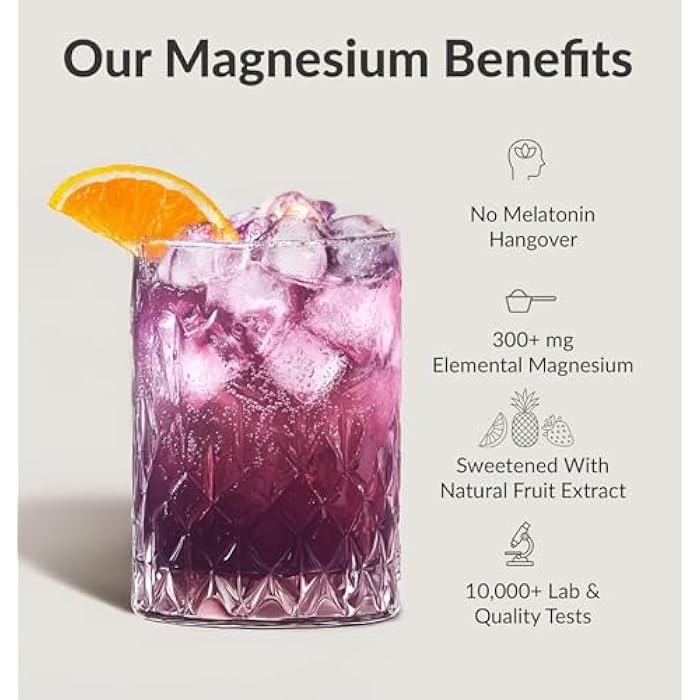 BIOptimizers Magnesium Breakthrough Drink - 8 Forms of Magnesium, Electrolytes, Sleep Health, Stress, Muscle Recovery, Heart Support | Glycinate, Citrate, Malate - Fruit Punch - Image 4