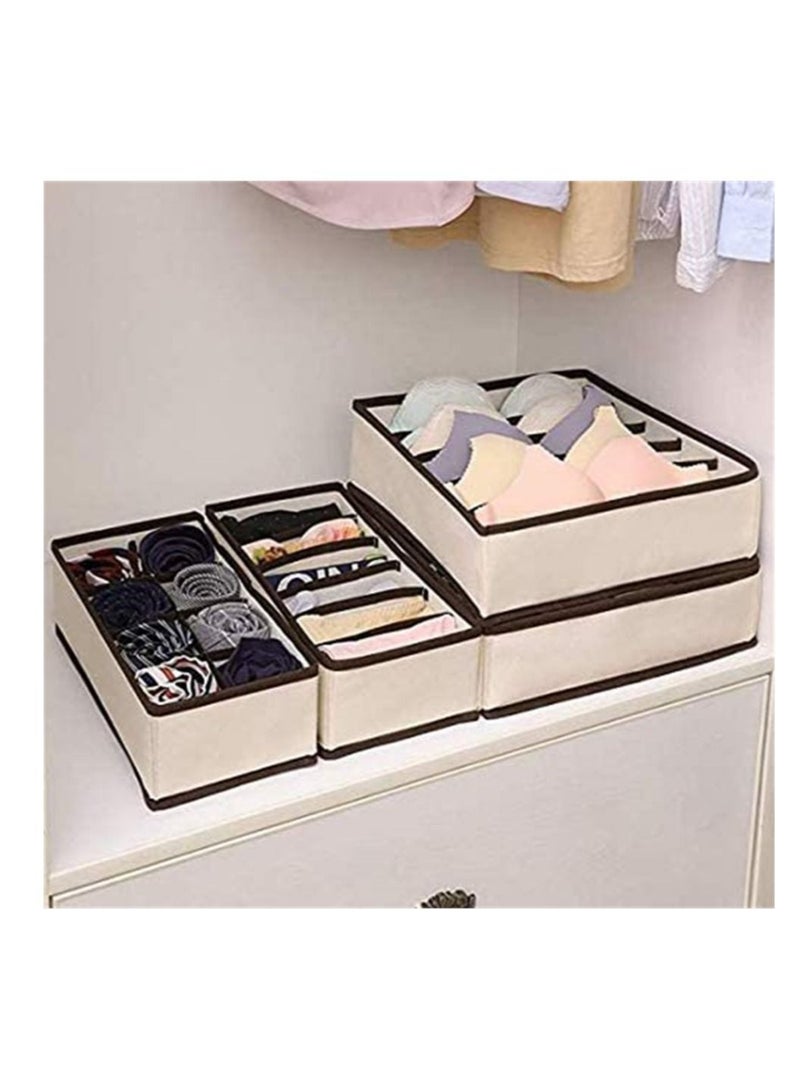 RollsTimi  4-Piece Simplized Closet Underwear Organizers Set Beige 13.5inch  - Image 2