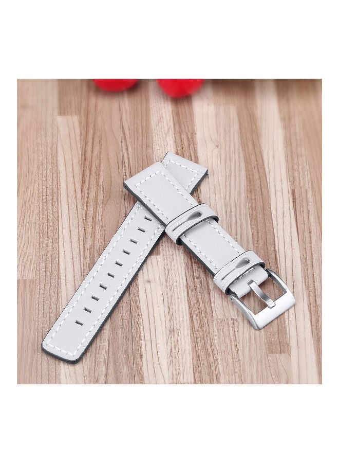 NIBEMINENT Leather Replacement Watch Strap For Huawei Gt 2 42mm / Honor Magic White - Image 1