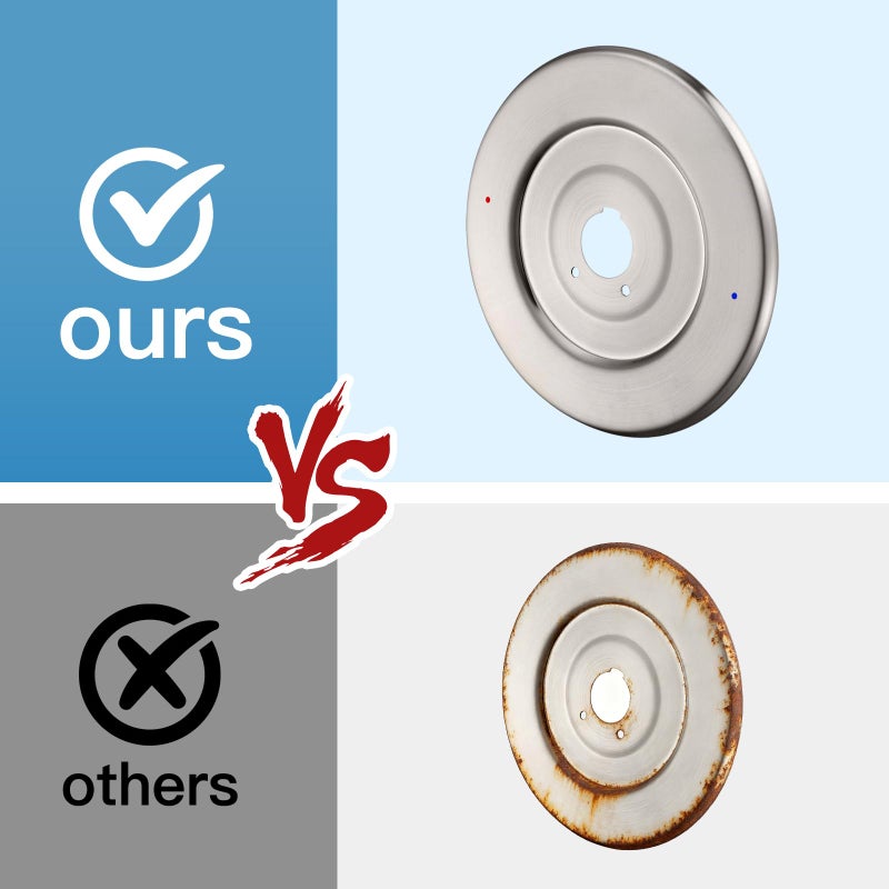 ZXFENG Shower Handle Cover Plate, Brushed Nickel,for One-Handle Tub and Shower Faucets, Escutcheon Replacement for Moen 16090 Chateau Collection - Image 4
