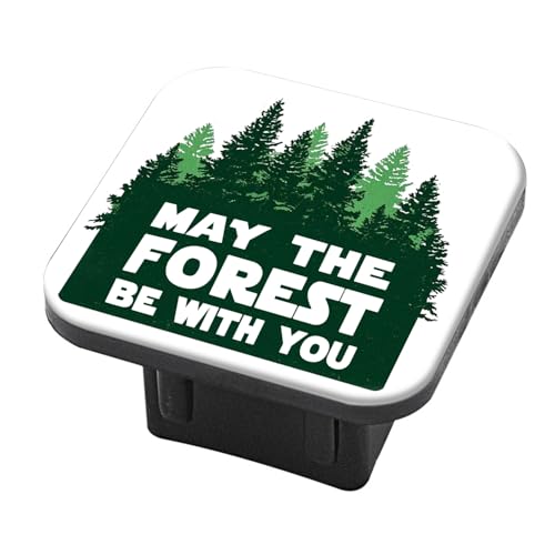 PATBIXES Hitch Cover Fits for 2Inch HitchMay the Forest be with You Trailer Hitch Cover Tube Plug InsertCar Exterior Accessories Receiver Tube Hitch Plug - Image 1