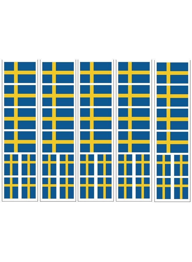 PremiumTT temporary tattoos 40 Removable Stickers Sweden Flag Swedish Party Favors Decals - Image 1